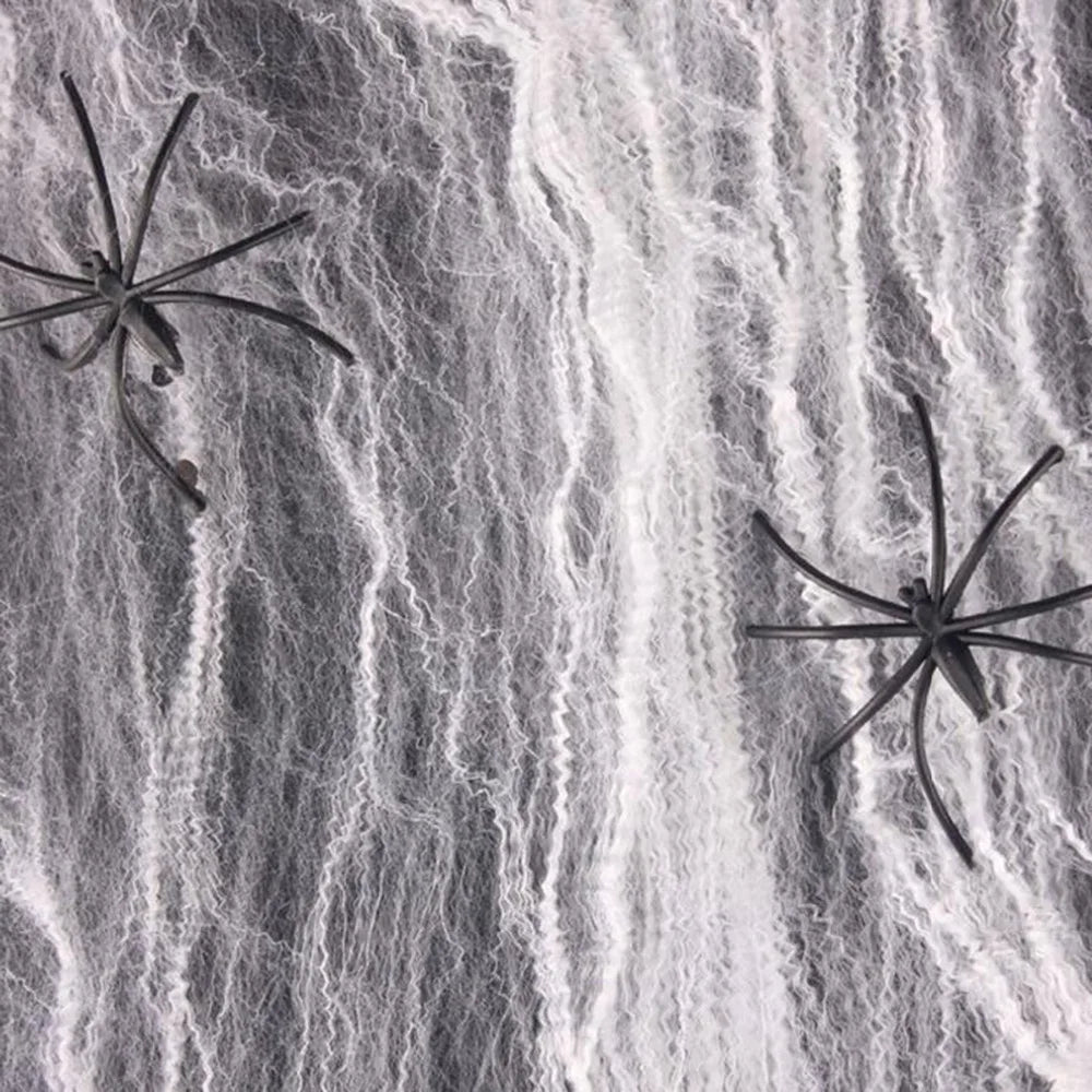 Halloween Decorations Artificial Spider Web Stretchy Cobweb Scary Party Halloween Decoration for Bar Haunted House Scene Props