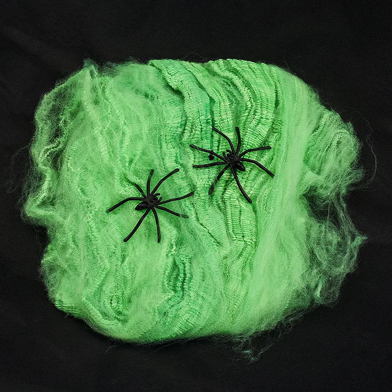 Halloween Decorations Artificial Spider Web Stretchy Cobweb Scary Party Halloween Decoration for Bar Haunted House Scene Props
