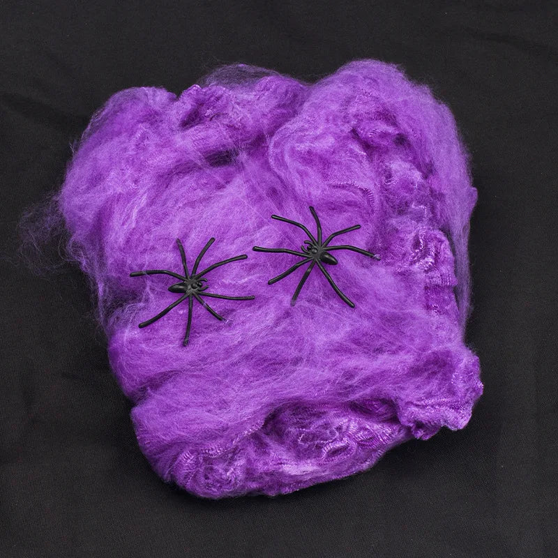 Halloween Decorations Artificial Spider Web Stretchy Cobweb Scary Party Halloween Decoration for Bar Haunted House Scene Props