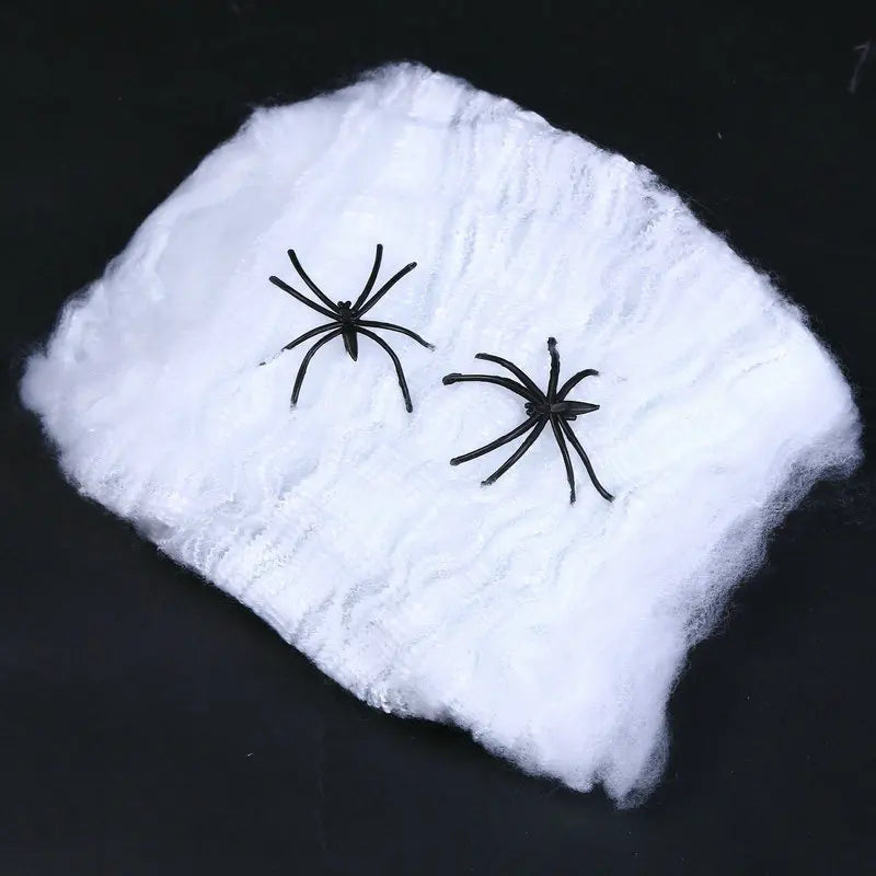 Halloween Decorations Artificial Spider Web Stretchy Cobweb Scary Party Halloween Decoration for Bar Haunted House Scene Props