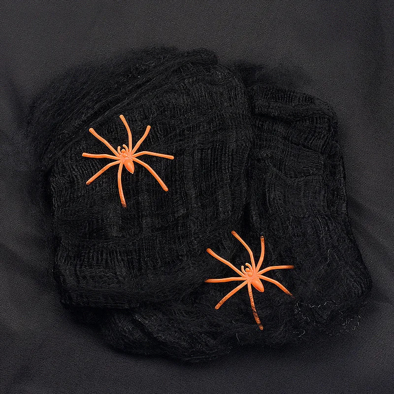 Halloween Decorations Artificial Spider Web Stretchy Cobweb Scary Party Halloween Decoration for Bar Haunted House Scene Props