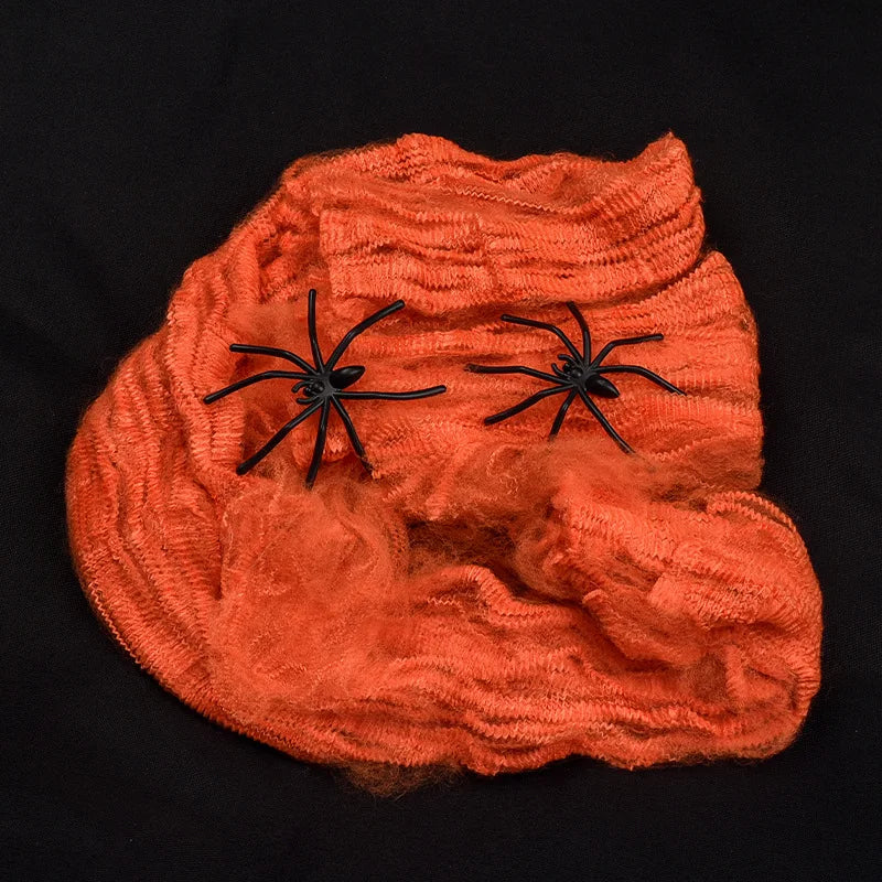 Halloween Decorations Artificial Spider Web Stretchy Cobweb Scary Party Halloween Decoration for Bar Haunted House Scene Props