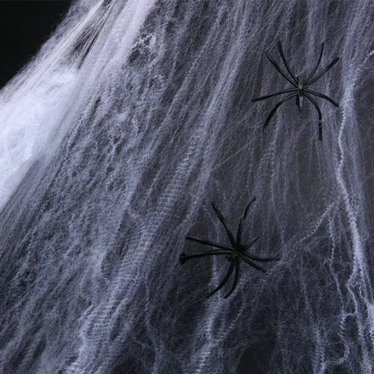 Halloween Decorations Artificial Spider Web Stretchy Cobweb Scary Party Halloween Decoration for Bar Haunted House Scene Props