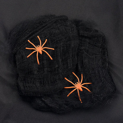 Halloween Decorations Artificial Spider Web Stretchy Cobweb Scary Party Halloween Decoration for Bar Haunted House Scene Props